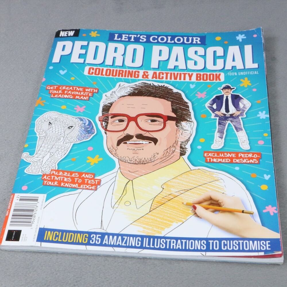 Pedro Pascal Coloring Book Adult Activity Book Fan Gift 2024 35 Illustrations
